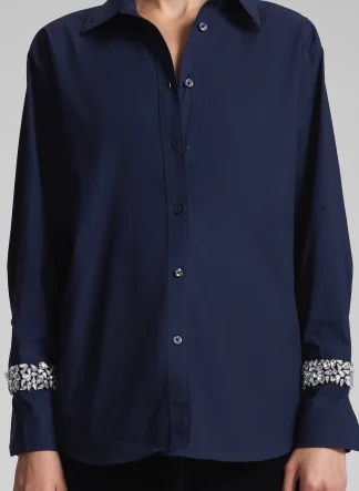 Women A.L.C. Tops^Calvin Embellished Sleeve Shirt