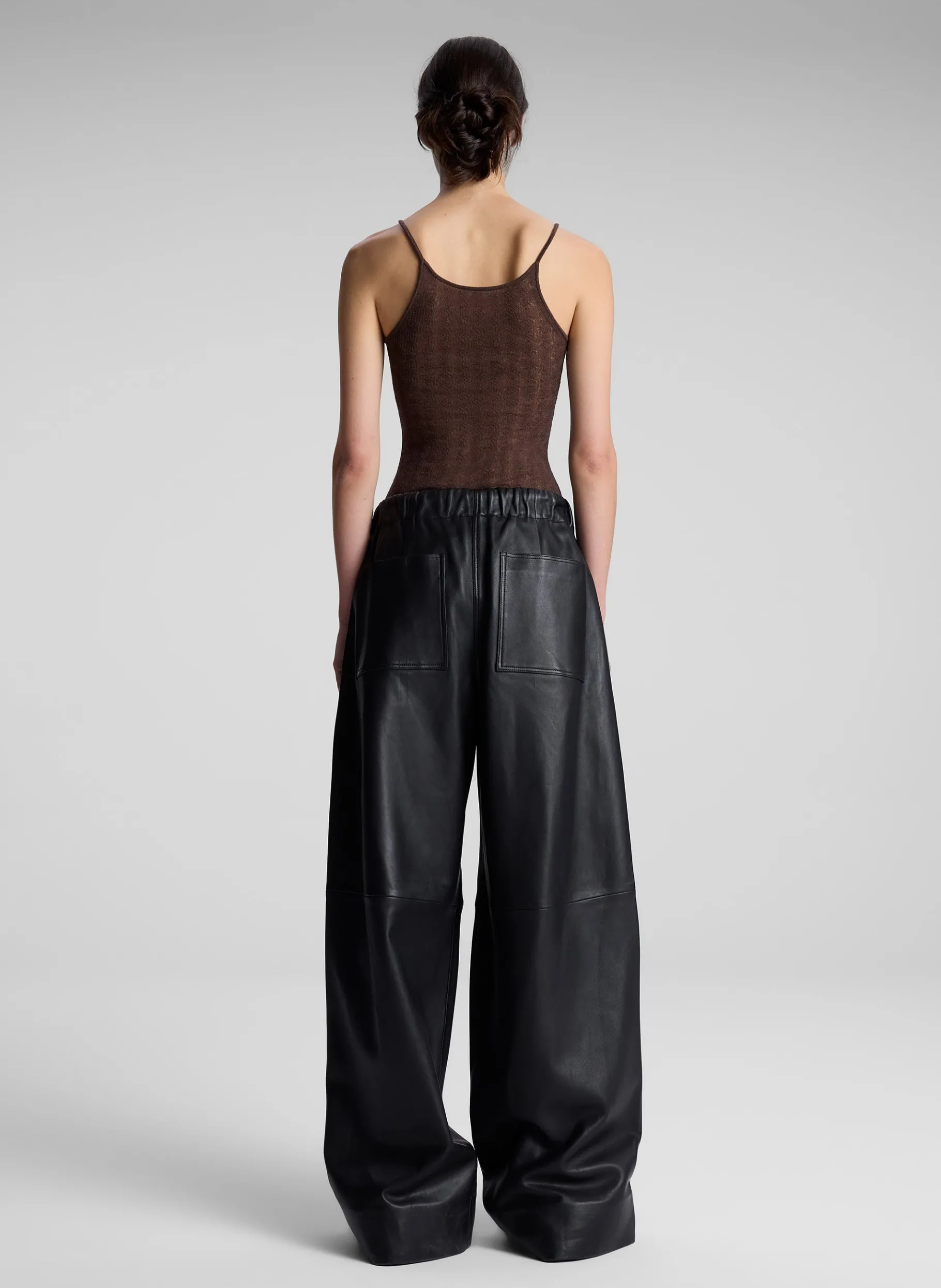 Women A.L.C. Bottoms^Jones Leather Wide Leg Pant