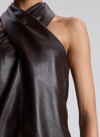 Women A.L.C. Tops^Quinn Vegan Leather Halter Top