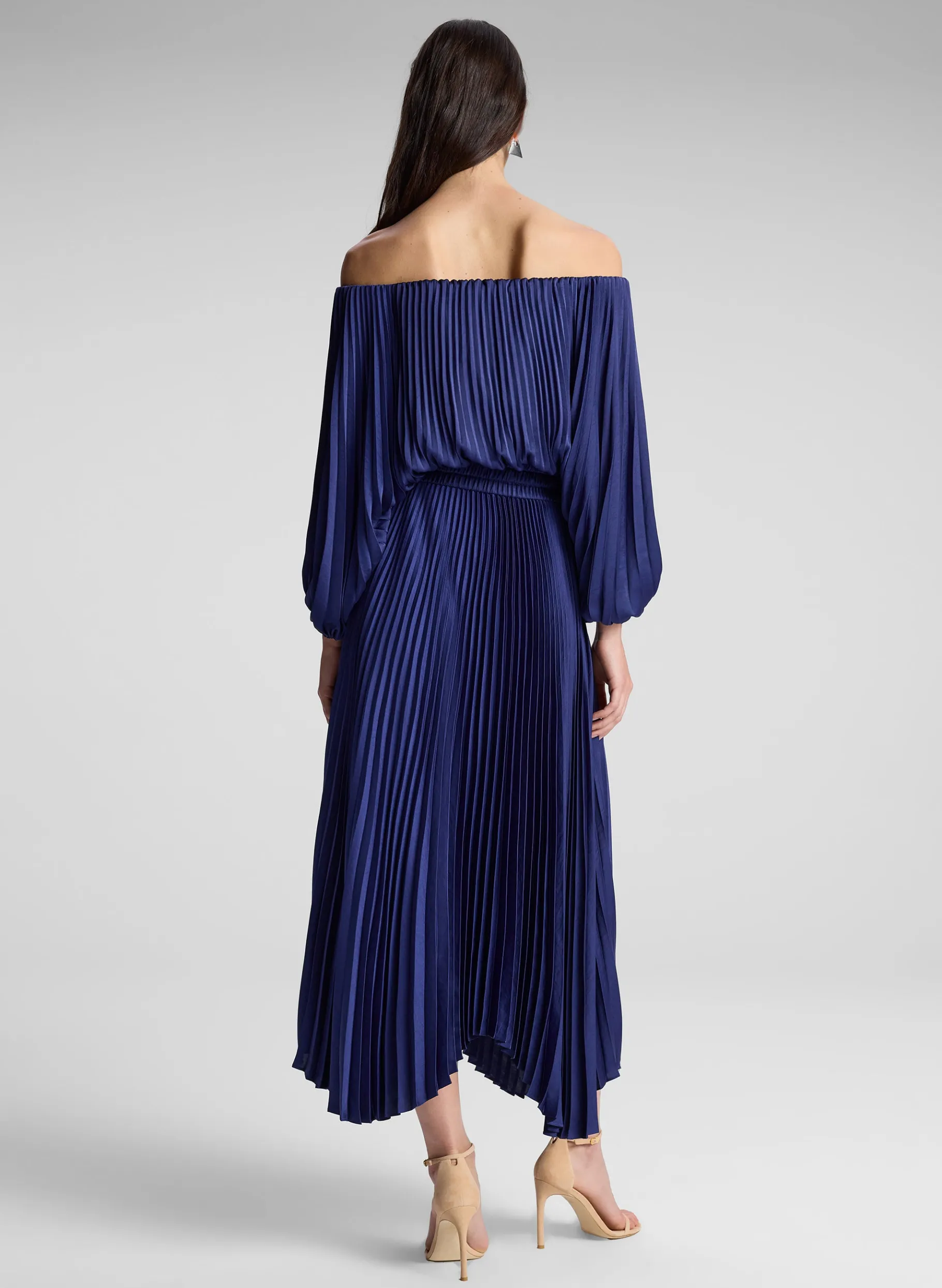 Women A.L.C. Dresses^Sienna Satin Pleated Off Shoulder Dress